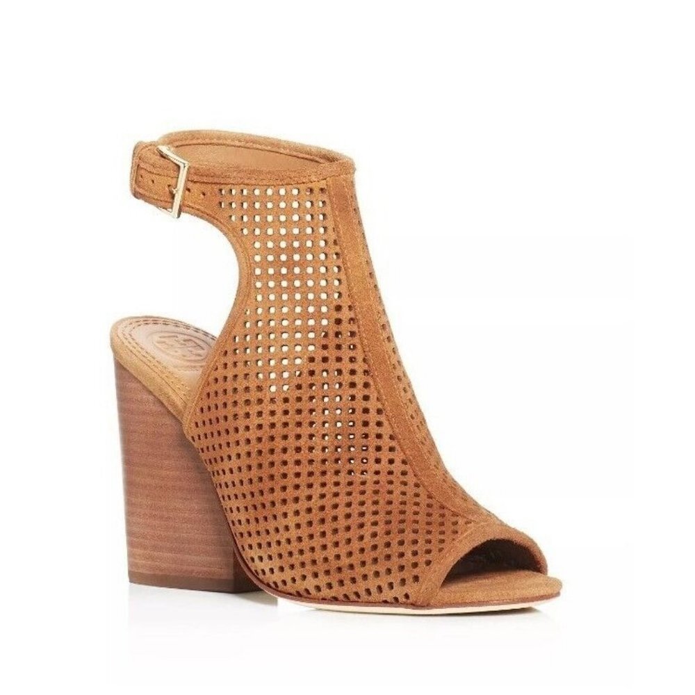 Tory Burch Women's Jessie Perforated High-Heel Booties Size 8m